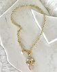 Collar Cruz Cuarzo Rosa Perlas Gold - Miniatura 9