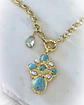 Collar Cruz Turquesa Perlas cristal Gold - Miniatura 1