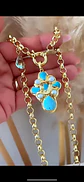 Collar Cruz Turquesa Perlas cristal Gold - Miniatura 7