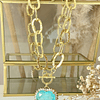 Collar Maxi Corazón Cristal Turquesa Maxi eslabones Gold