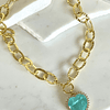 Collar Maxi Corazón Cristal Turquesa Maxi eslabones Gold