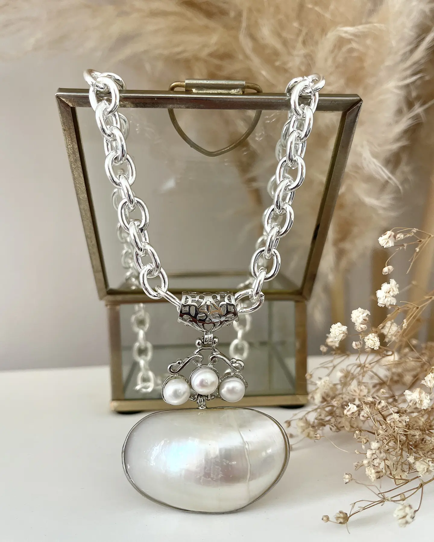 Collar Maxi dije Perlas Nácar Silver 2