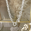 Collar Maxi Corazon Circones eslabones ovalados Silver 