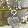 Collar Maxi Corazon Circones eslabones ovalados Silver 