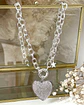 Collar Maxi Corazon Circones eslabones ovalados Silver  - Miniatura 1
