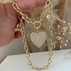 Collar Maxi Corazon Circones  eslabones ovalados gold 