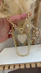 Collar Maxi Corazon Circones  eslabones ovalados gold  - Miniatura 2