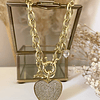 Collar Maxi Corazon Circones  eslabones ovalados gold 
