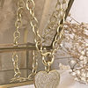 Collar Maxi Corazon Circones  eslabones ovalados gold 