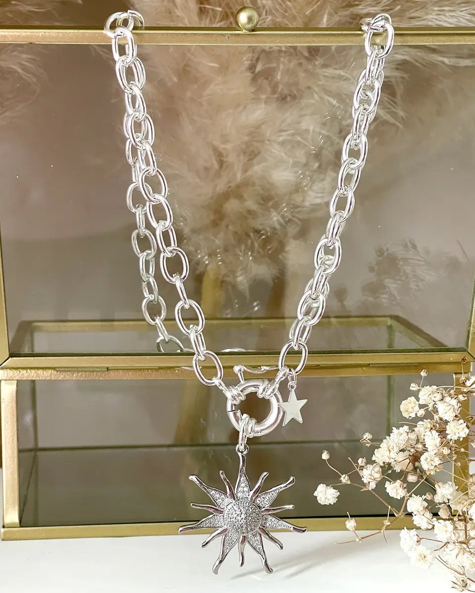 Collar Sol Circones Punto de luz Silver 3
