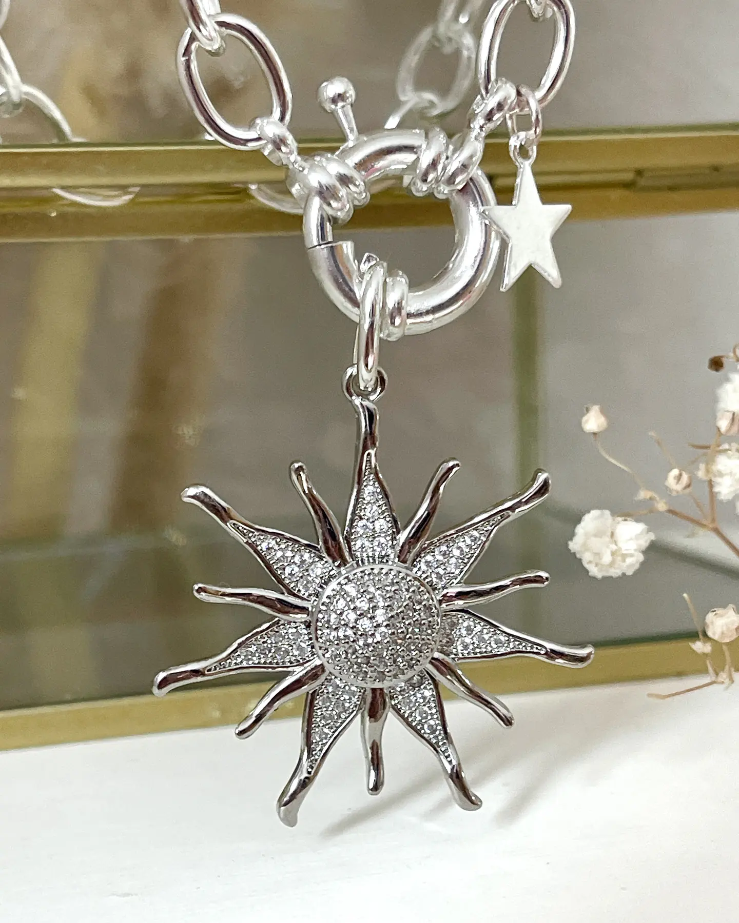 Collar Sol Circones Punto de luz Silver 4