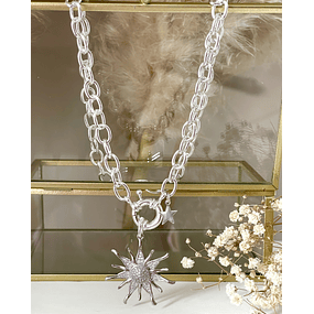 Collar Sol Circones Punto de luz Silver