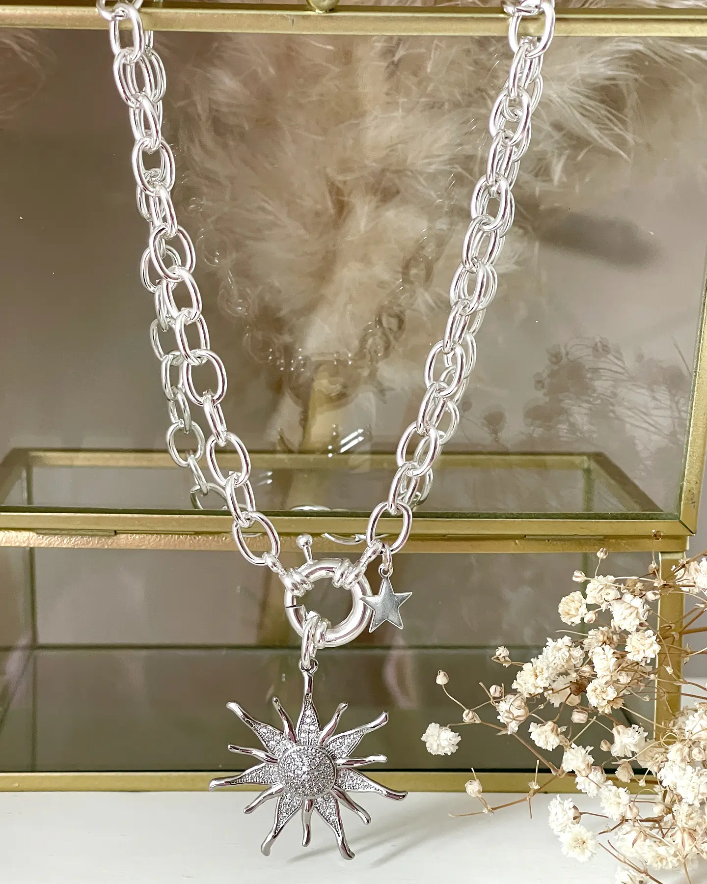 Collar Sol Circones Punto de luz Silver 1