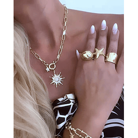 Collar Sol Circones Punto de luz Gold