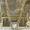 Collar maxi eslabones Corazón Virgen Nácar Gold