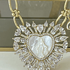 Collar maxi eslabones Corazón Virgen Nácar Gold