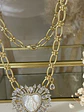 Collar maxi eslabones Corazón Virgen Nácar Gold - Miniatura 3