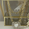 Collar maxi eslabones Corazón Virgen Nácar Gold