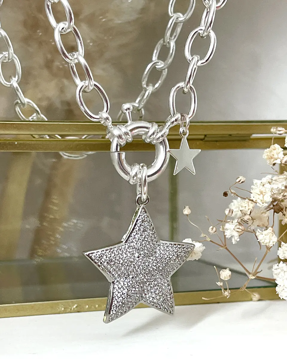 Collar Estrella Circones Micropavé Silver 3
