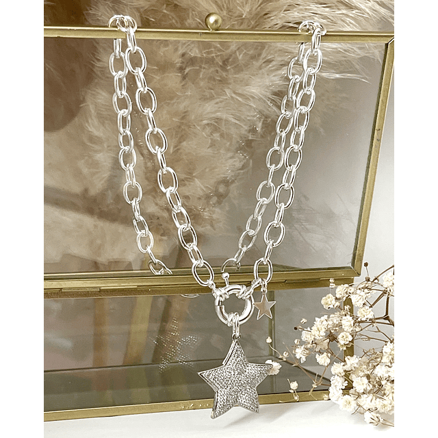 Collar Estrella Circones Micropavé Silver