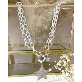 Collar Estrella Circones Micropavé Silver