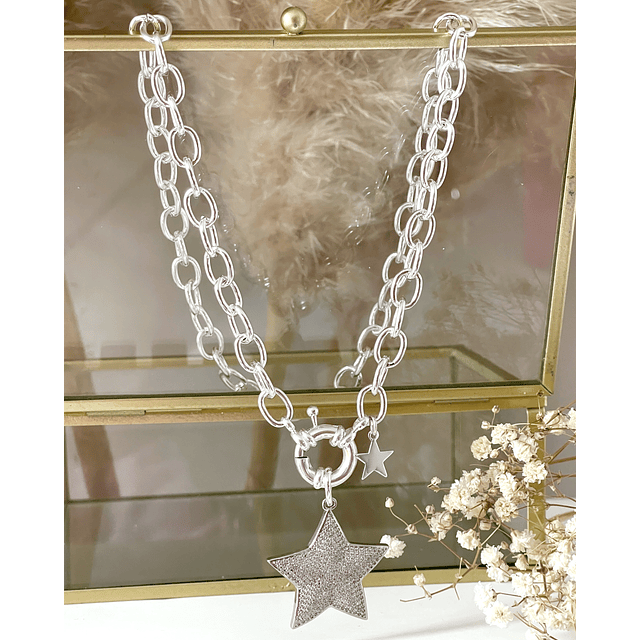 Collar Estrella Circones Micropavé Silver