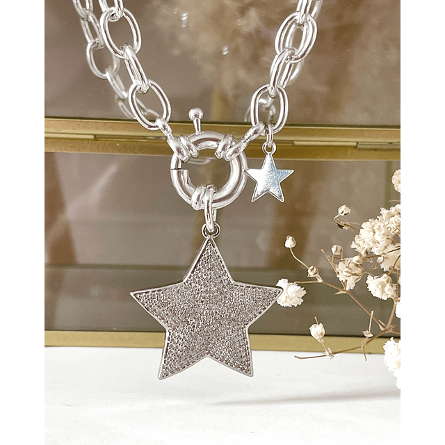 Collar Estrella Circones Micropavé Silver