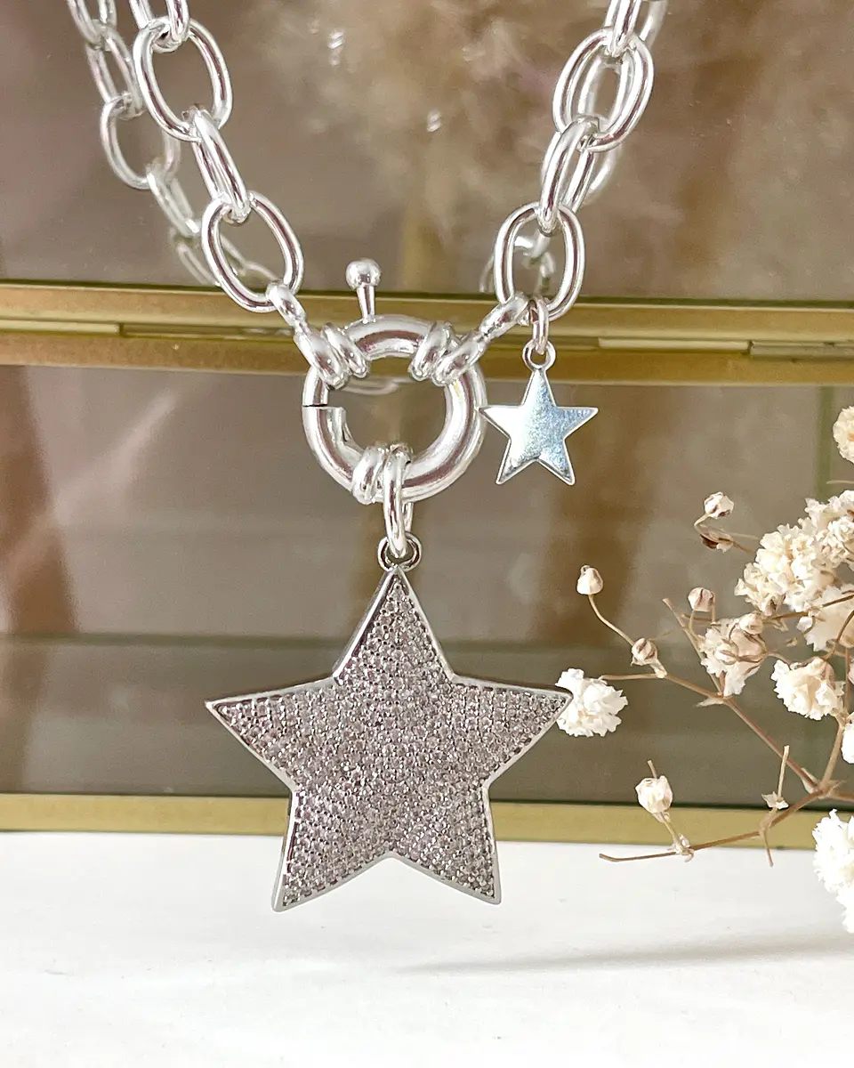 Collar Estrella Circones Micropavé Silver 6