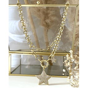 Collar Estrella Circones Micropavé Gold
