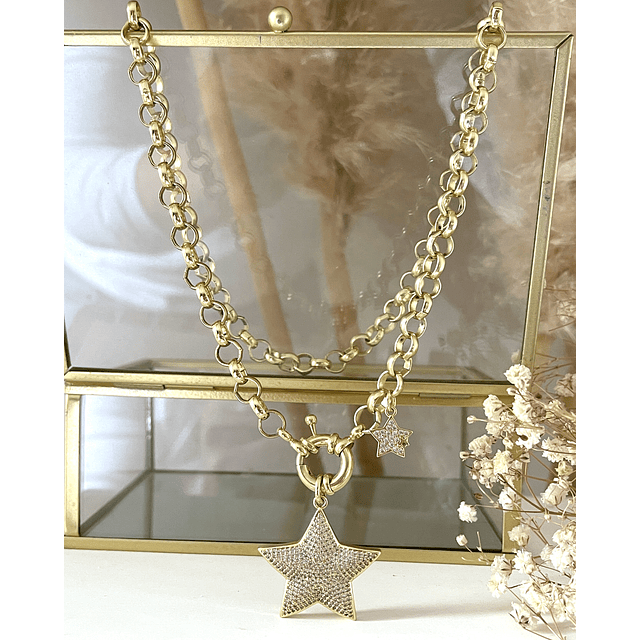 Collar Estrella Circones Micropavé Gold