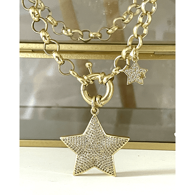 Collar Estrella Circones Micropavé Gold