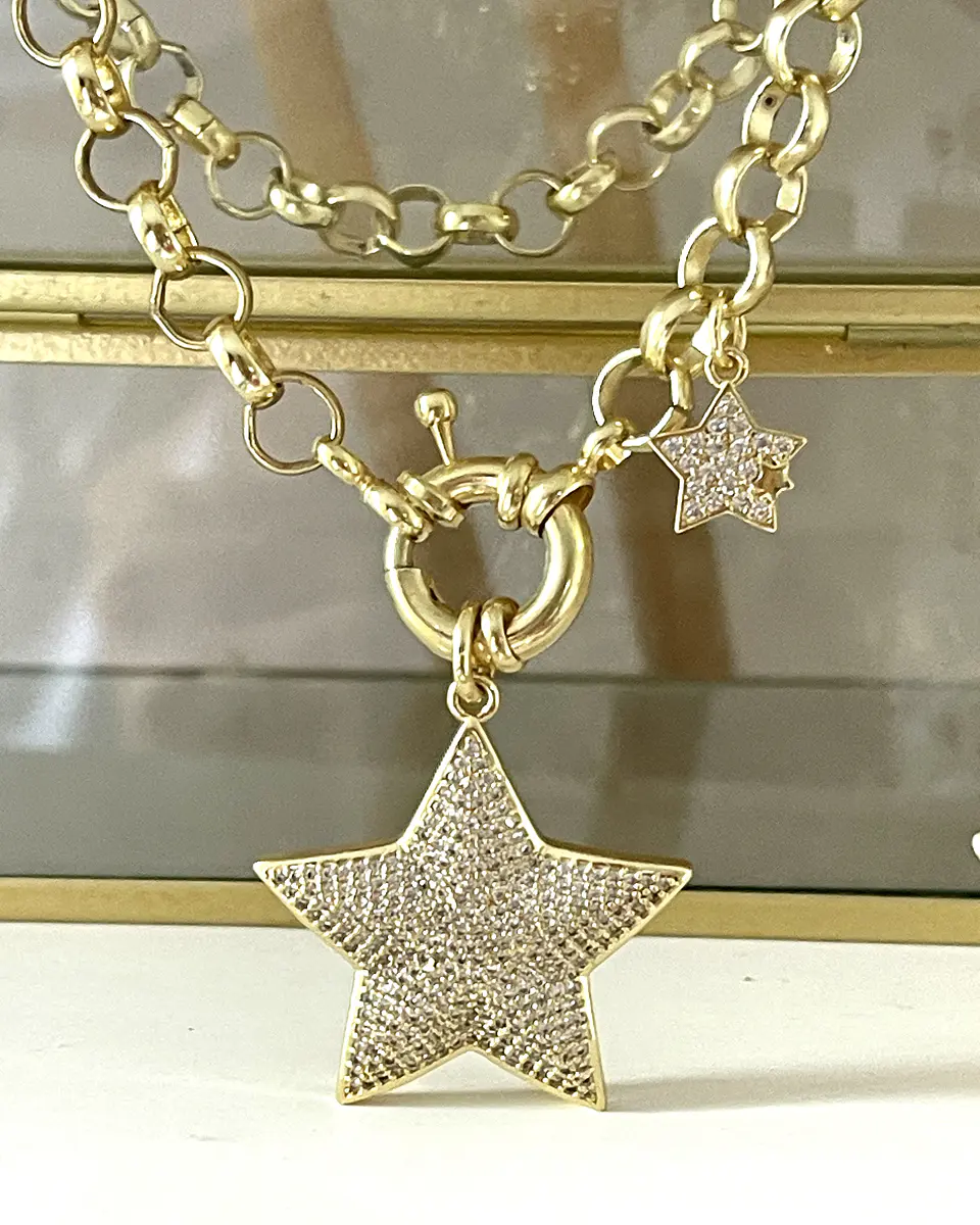 Collar Estrella Circones Micropavé Gold 2