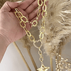 Collar XL Estrella Martillada Conector Corazón  Gold