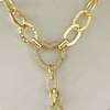 Collar XL Estrella Martillada Conector Corazón  Gold