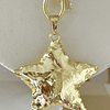 Collar XL Estrella Martillada Conector Corazón  Gold