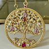 Collar Medallón Árbol de la Vida Cristales Gold