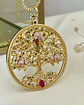 Collar Medallón Árbol de la Vida Cristales Gold - Miniatura 4