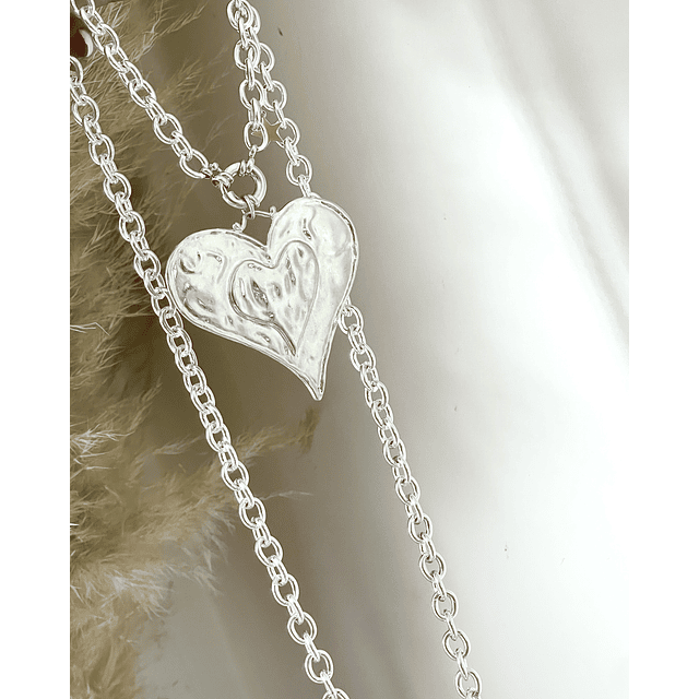 Colla XL Maxi Corazon Silver con Estrellita lateral