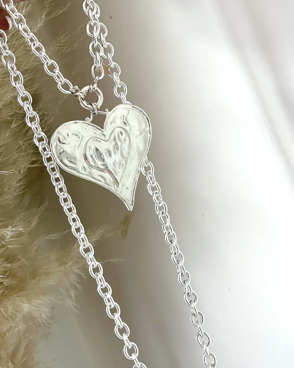 Colla XL Maxi Corazon Silver con Estrellita lateral 4