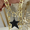 Collar Estrella Rockera circones Black Micropavé Gold
