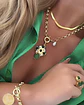 Collar Cruz Piedra Jade Perlas Gold - Miniatura 1