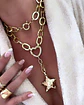 Collar XL Estrella Martillada Conector Corazón  Gold - Miniatura 3