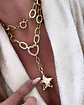 Collar XL Estrella Martillada Conector Corazón  Gold - Miniatura 11