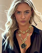Collar XL Maxi Camelia Black Esmaltada Gold - Miniatura 2