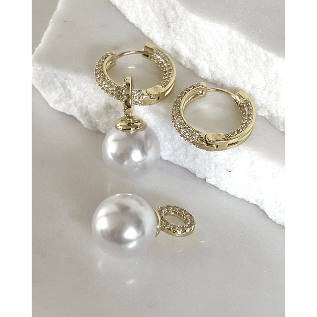 Aros Agolla y Perlas Circones Etienne Gold