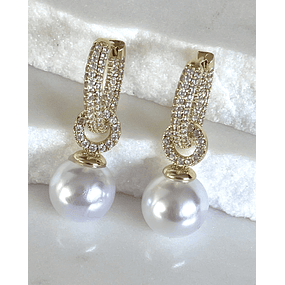 Aros Agolla y Perlas Circones Etienne Gold