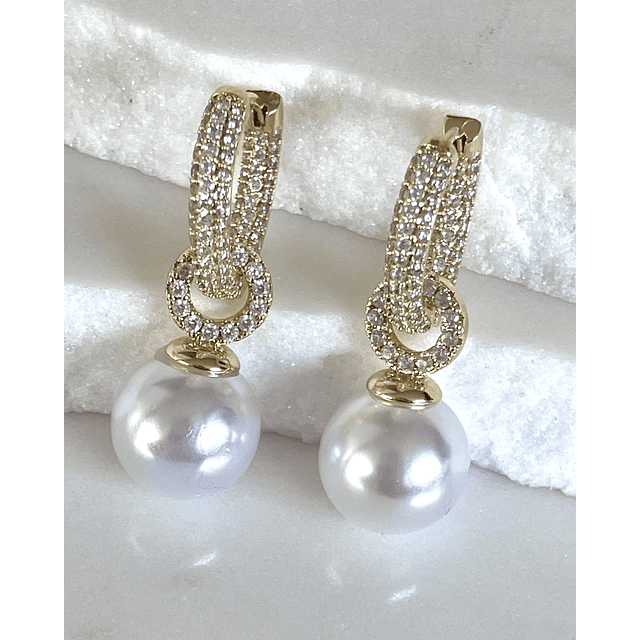 Aros Agolla y Perlas Circones Etienne Gold