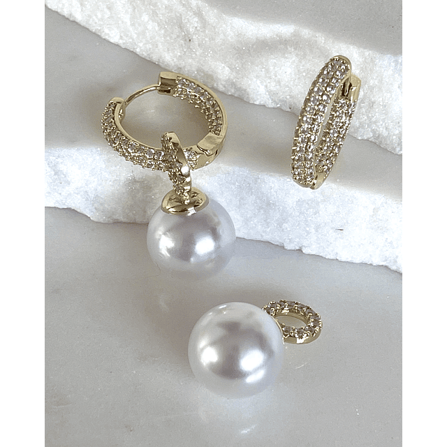 Aros Agolla y Perlas Circones Etienne Gold
