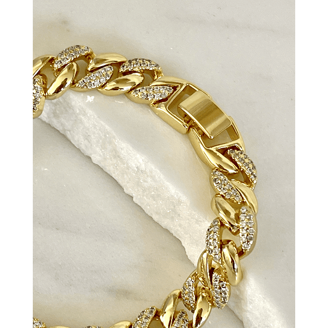 Maxi Pulsera Circones Eslabones cubanos gold
