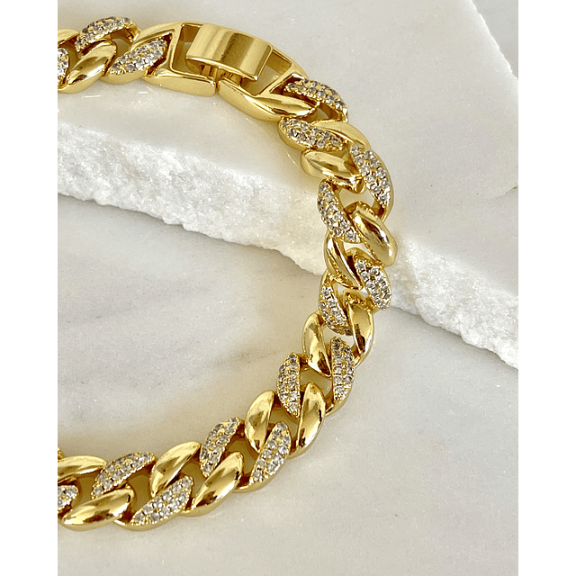 Maxi Pulsera Circones Eslabones cubanos gold
